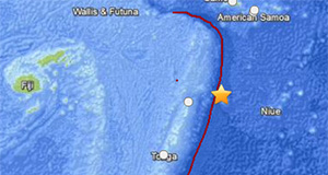南太平洋岛国汤加海域发生6级地震