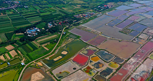 七彩盐湖别样美